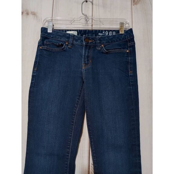 Gap 1969 Jeans Ladies 25 Petite Dark Wash Long and Lean - Picture 3 of 8